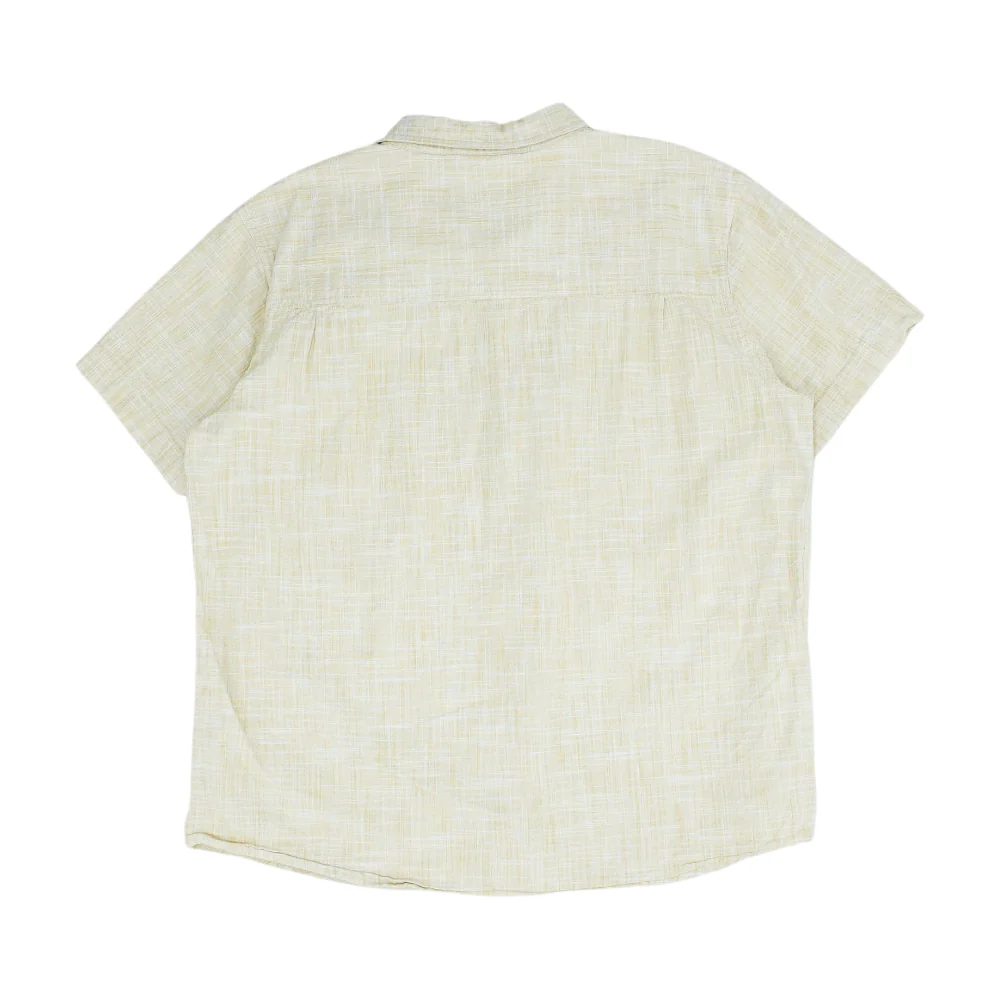 Beige Solid Short Sleeve Button Down - Image 2