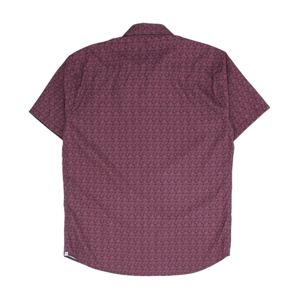 Maroon Floral Short Sleeve Button Down - Image 2