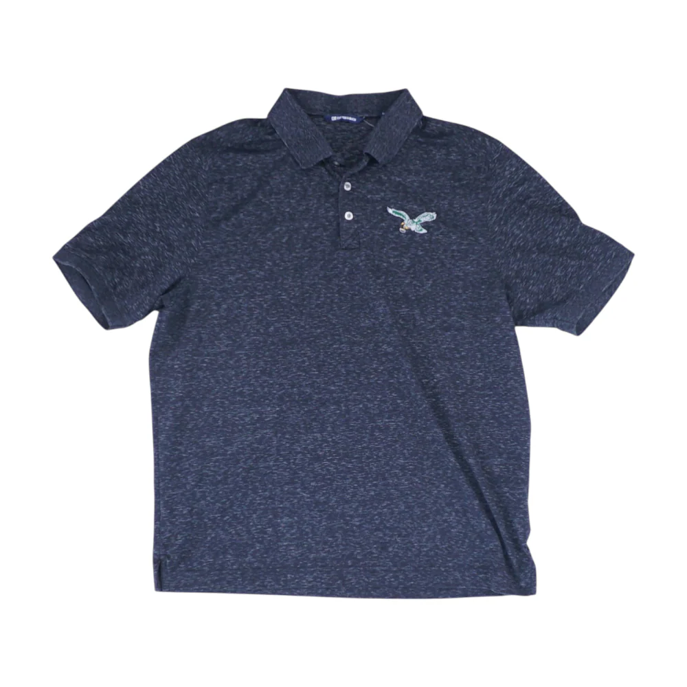 Black Philadelphia Eagles Print Short Sleeve Polo