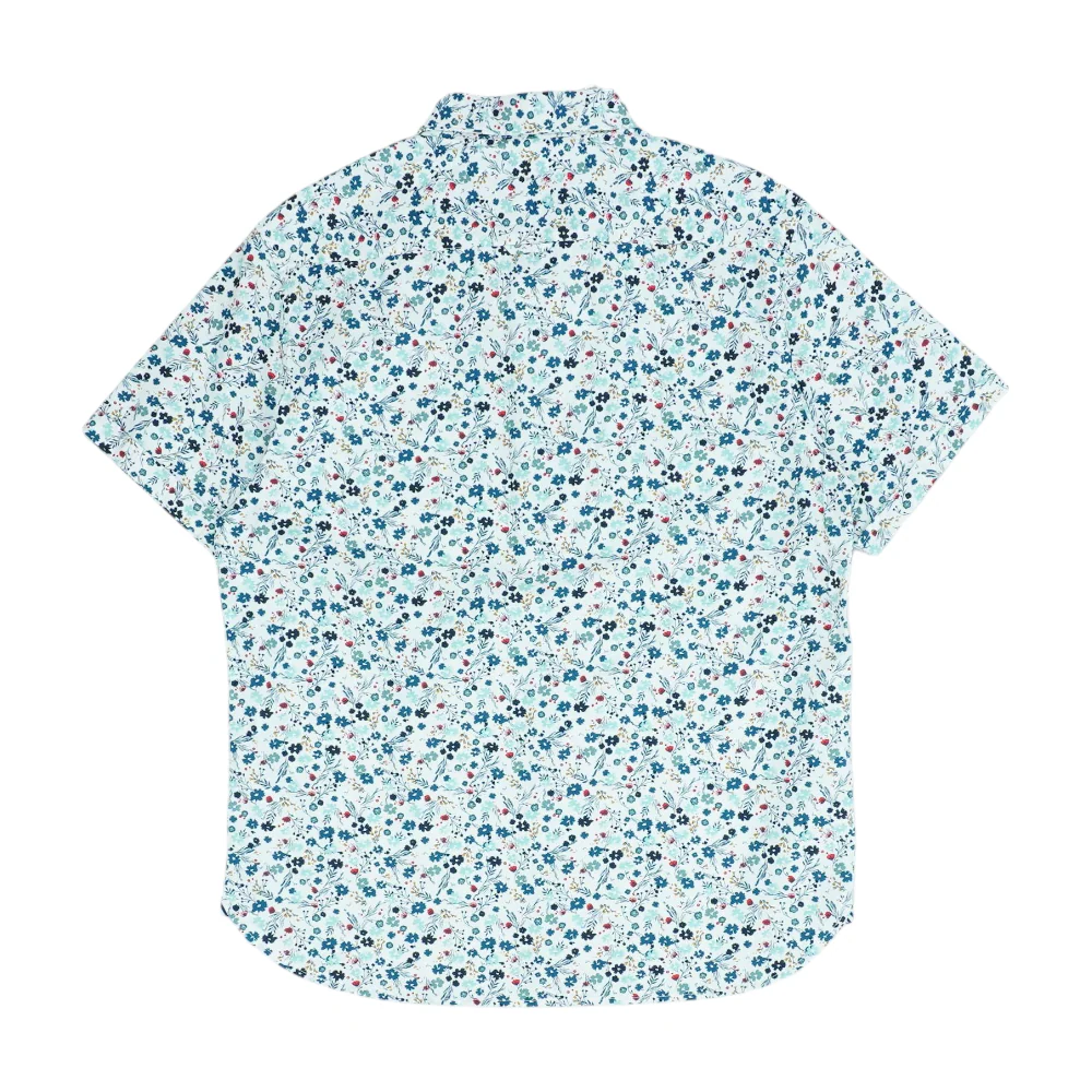 White Floral Short Sleeve Button Down - Image 2