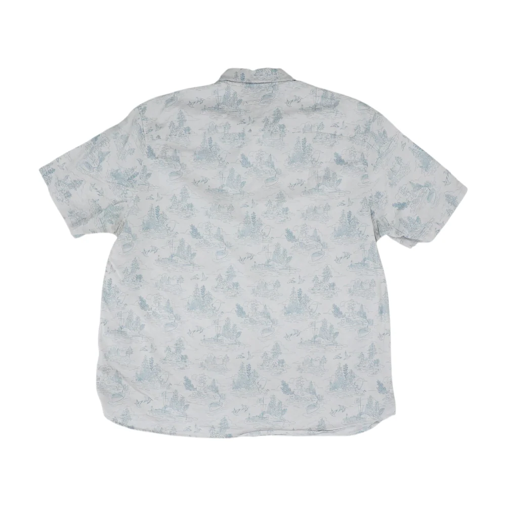 Blue Graphic Short Sleeve Button Down - Image 2