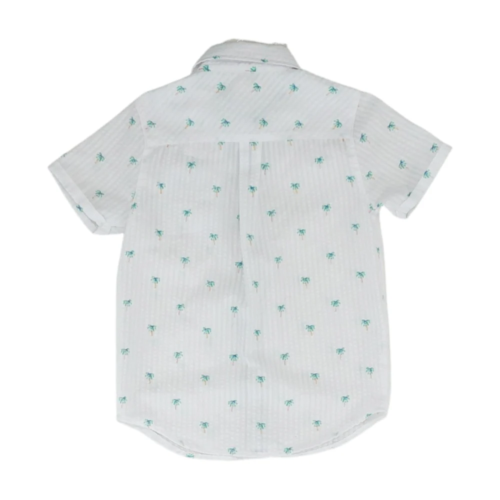 White Print Short Sleeve Button Down - Image 2