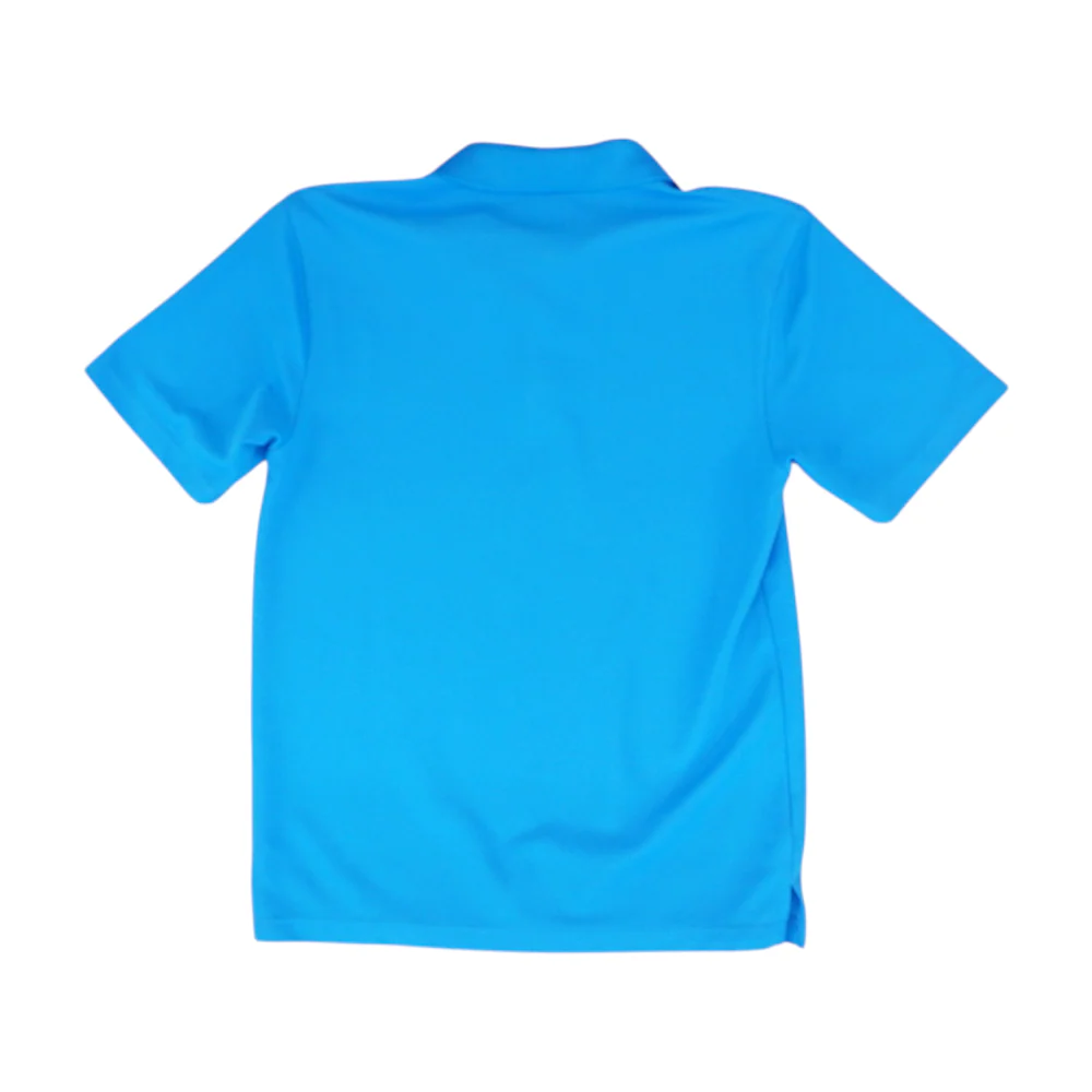 Blue Solid Short Sleeve Polo - Image 2