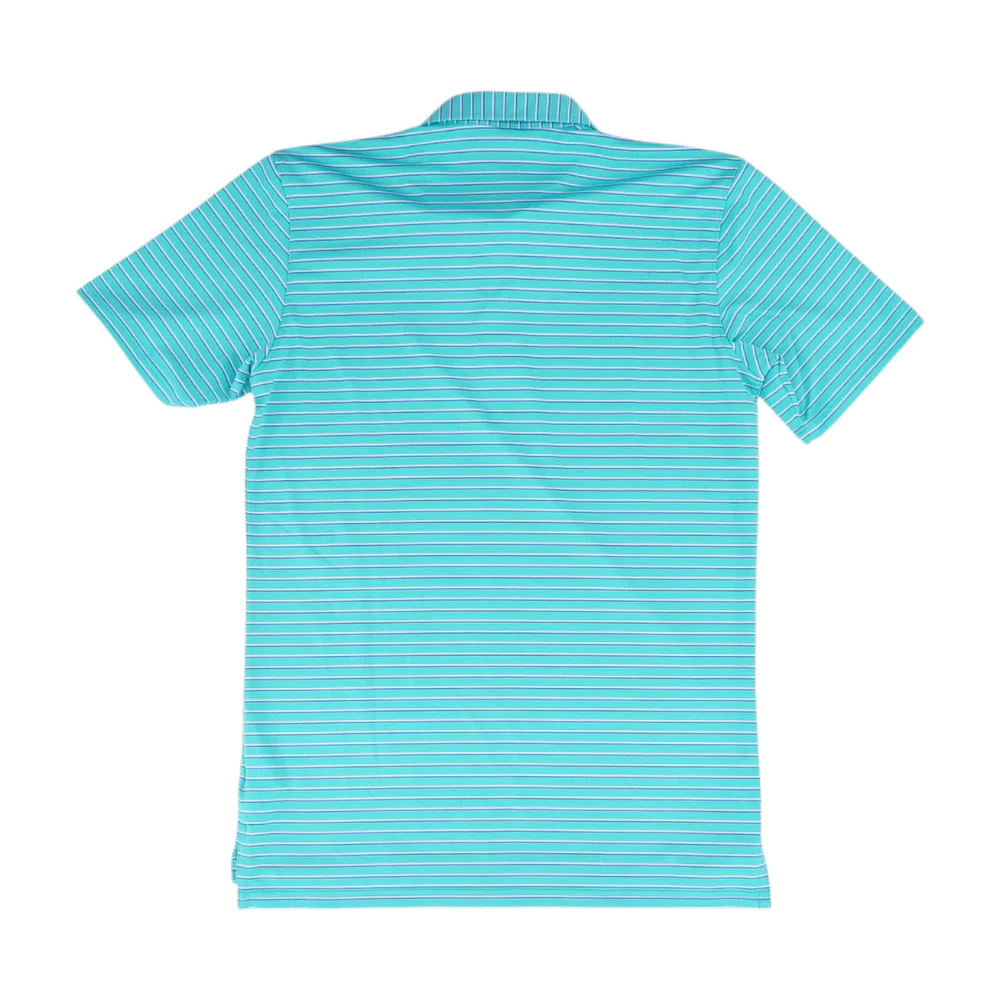 Green Striped Short Sleeve Polo - Image 2