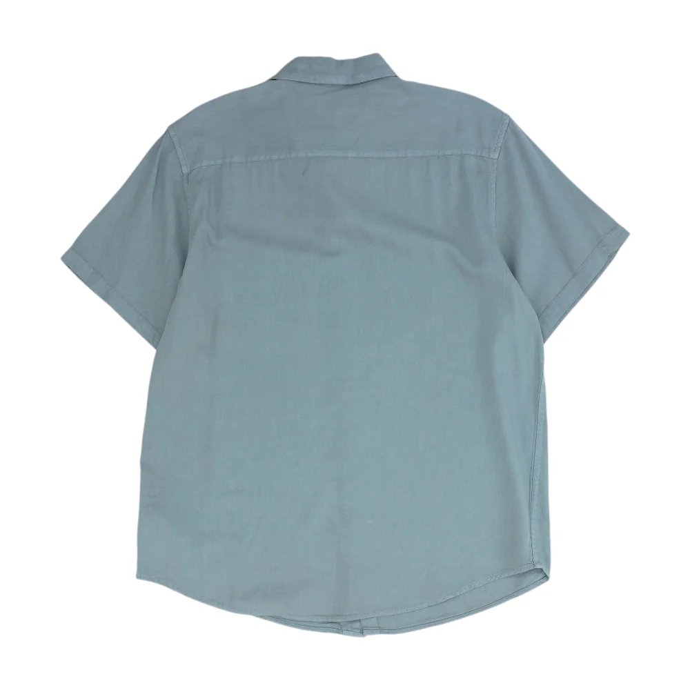 Gray Solid Short Sleeve Button Down - Image 2