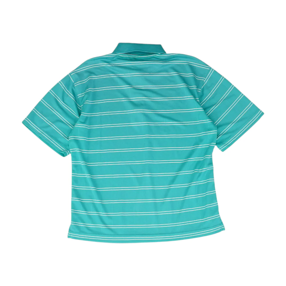 Turquoise Striped Short Sleeve Polo - Image 2