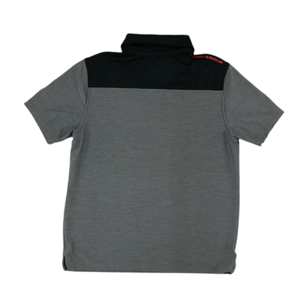 Gray Color Block Short Sleeve Polo - Image 2