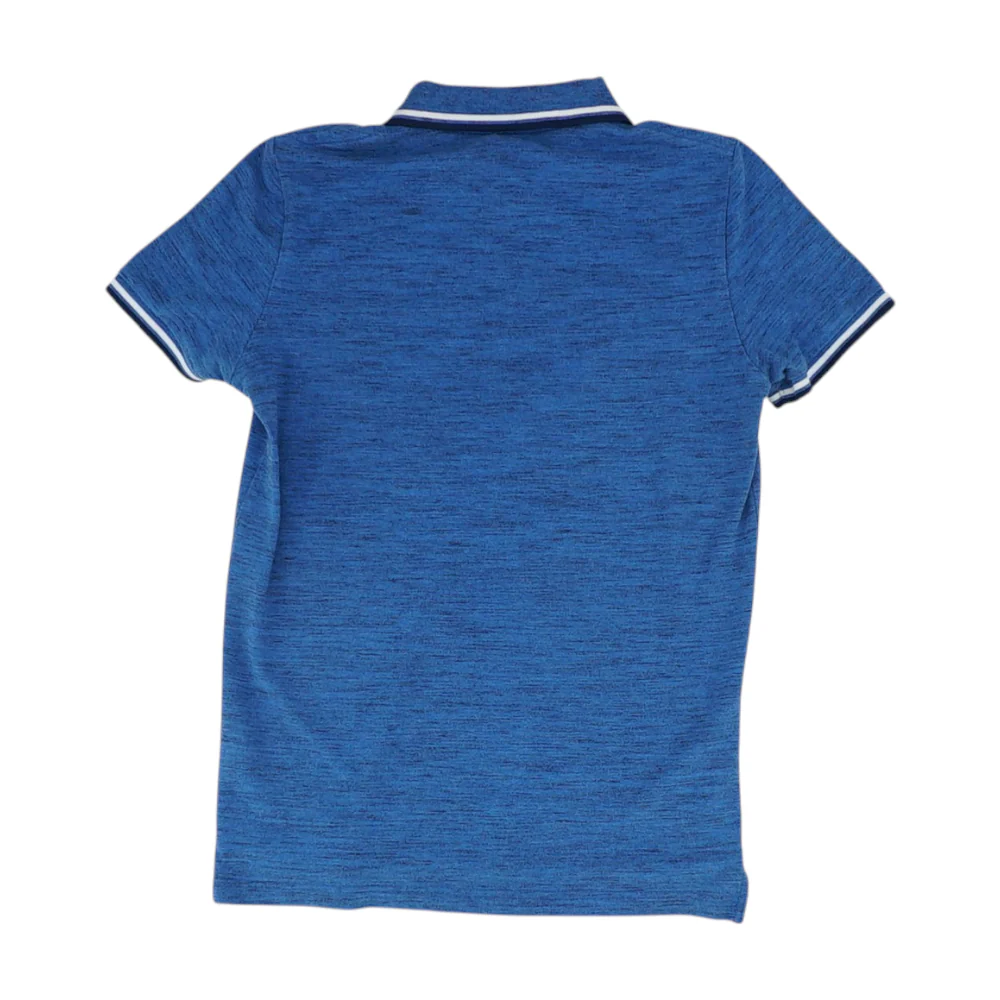 Blue Solid Short Sleeve Polo - Image 2