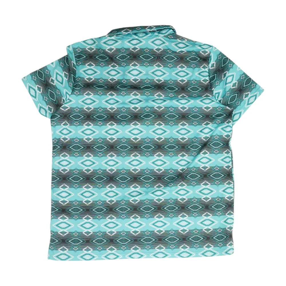 Blue Striped Short Sleeve Polo - Image 2