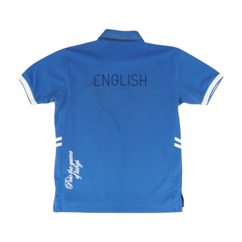 Blue Solid Short Sleeve Polo - Image 2