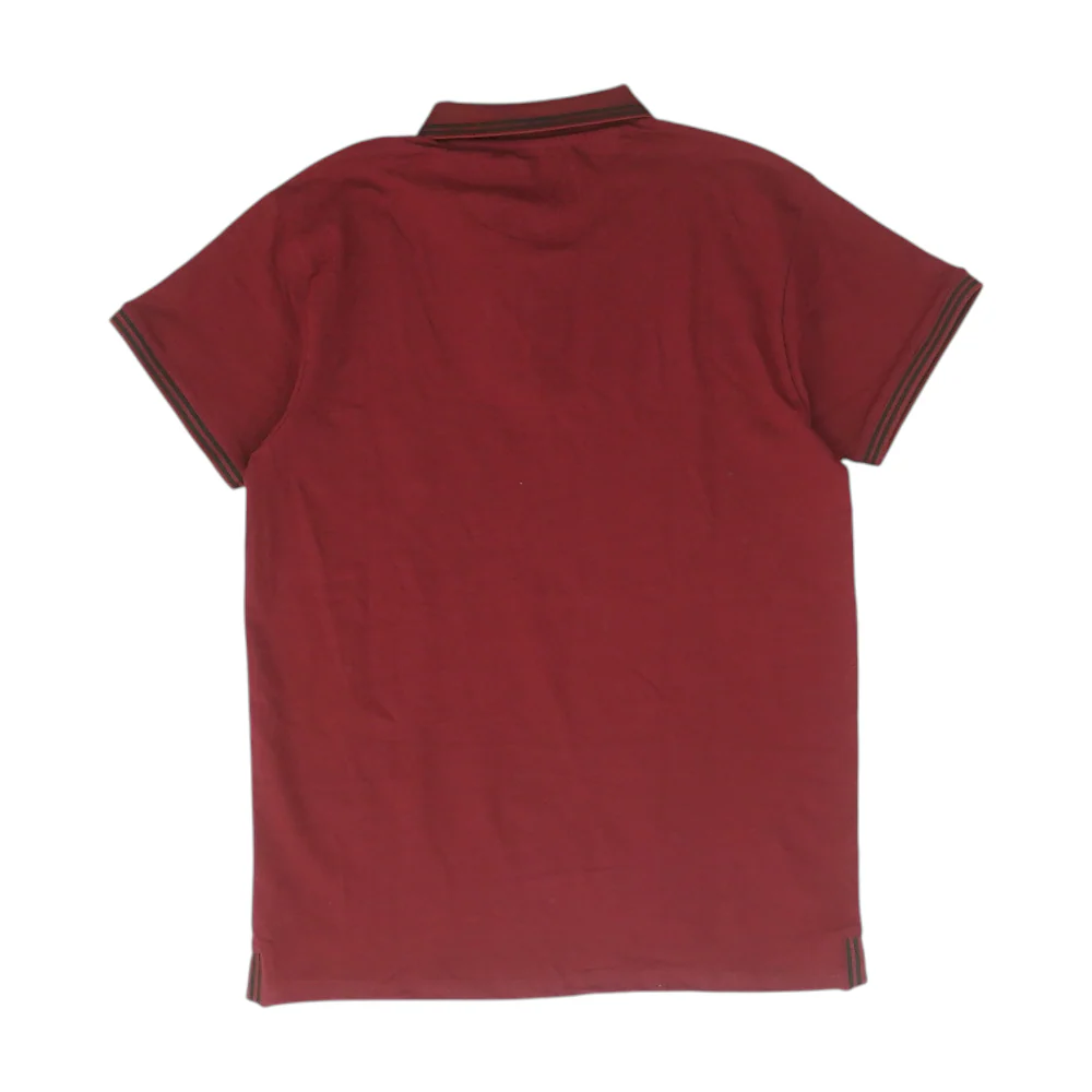 Maroon Solid Short Sleeve Polo - Image 2