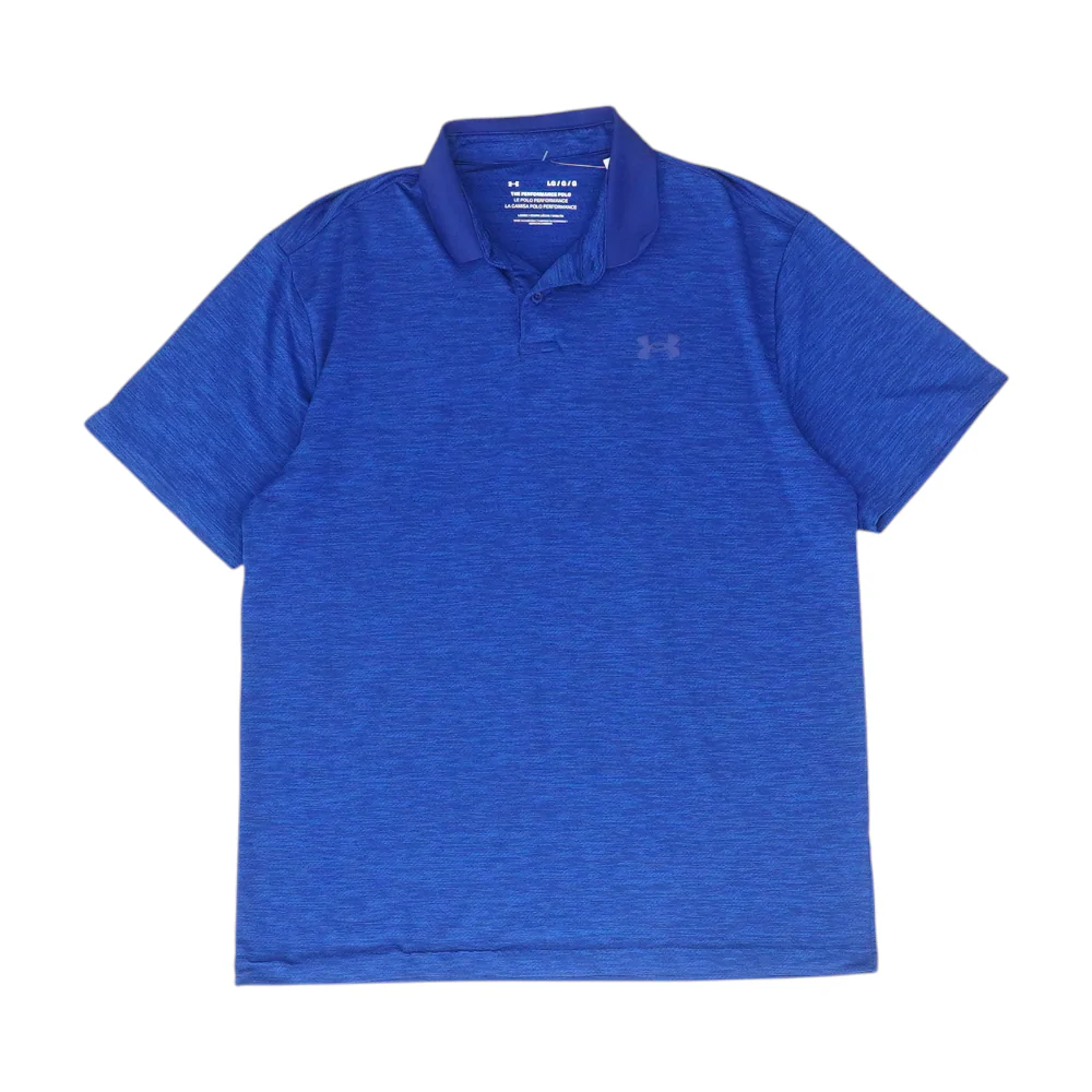 Blue Solid Short Sleeve Polo
