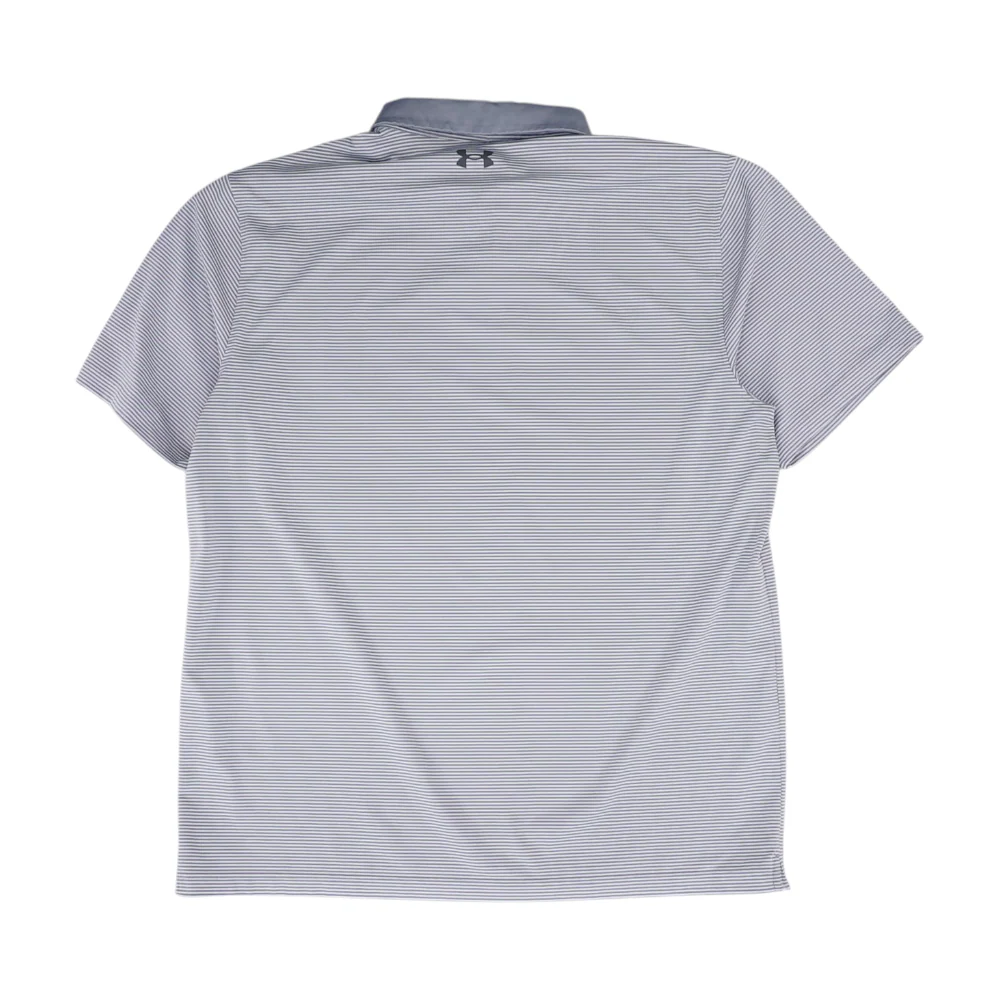 Gray Tall Striped Short Sleeve Polo - Image 2