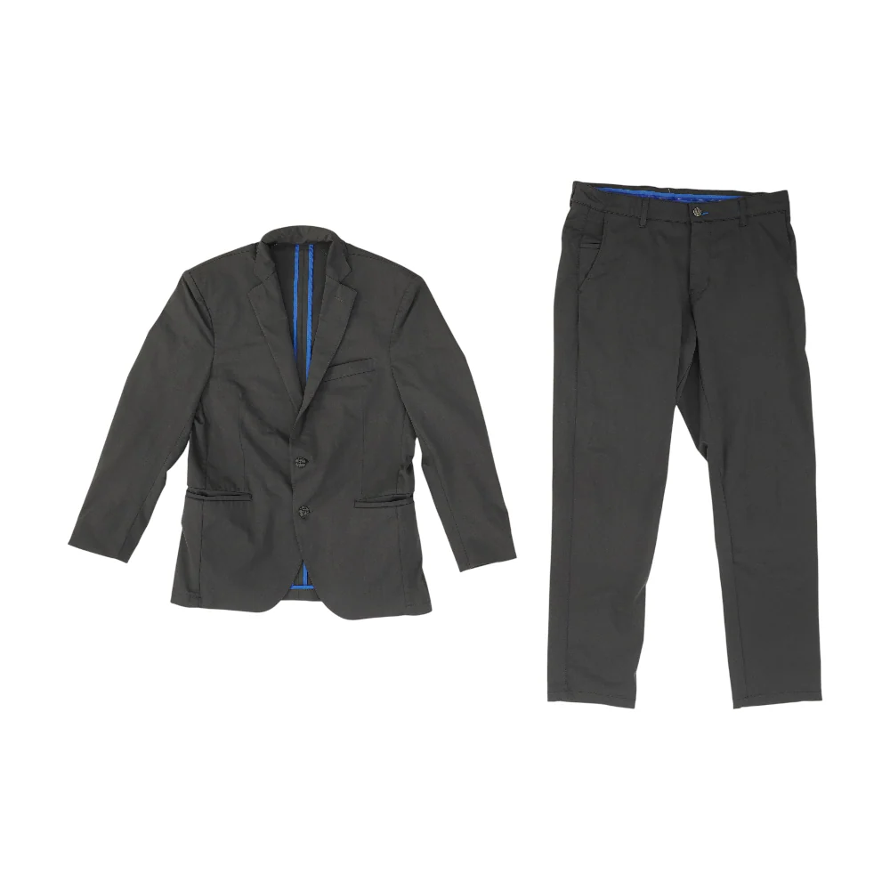 Gray Short Solid Suit