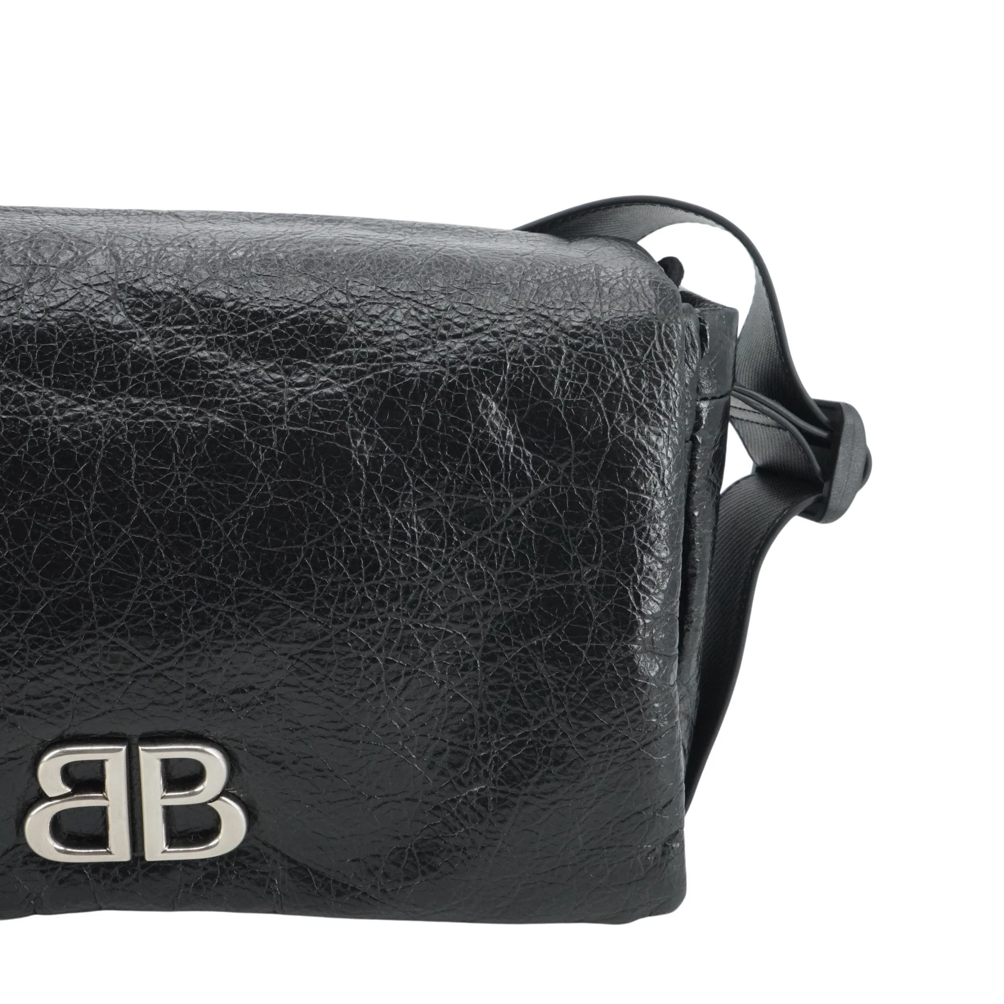 Black Monaco Flap Messenger Bag - Image 3