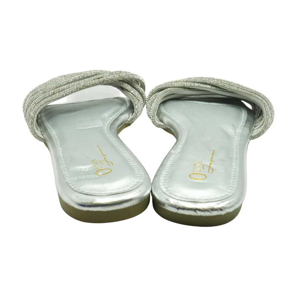 Silver Flat Sandals - Image 2