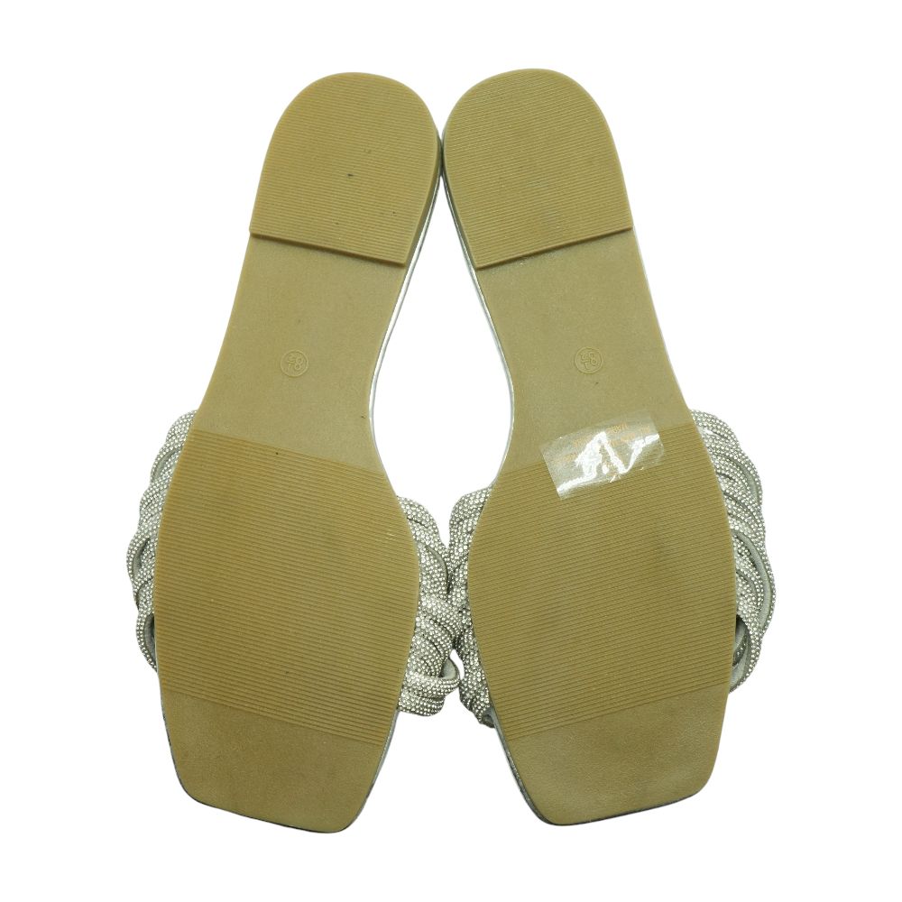 Silver Flat Sandals - Image 3