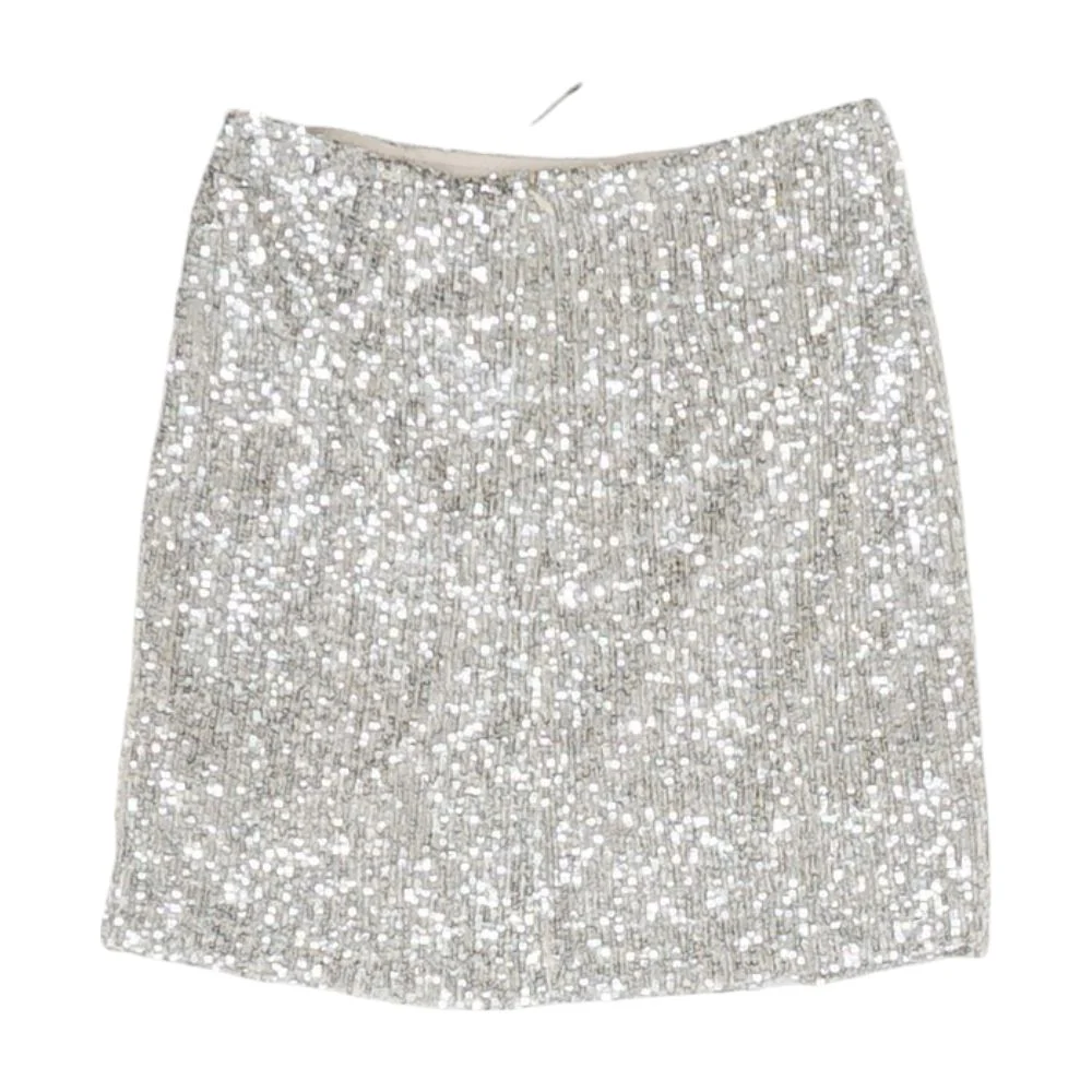 Silver Solid Mini Skirt - Image 2