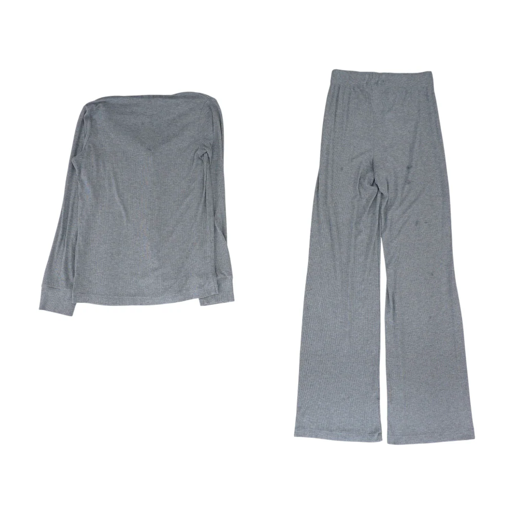 Gray Solid Pajama Set - Image 2