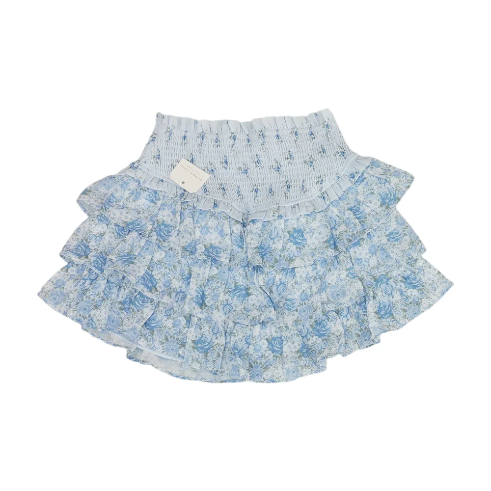 Blue Floral Mini Skirt - Image 2