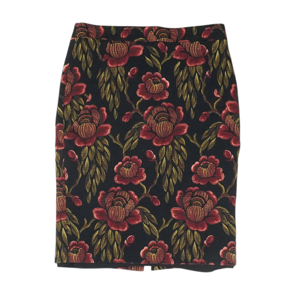 Black Floral Midi Skirt