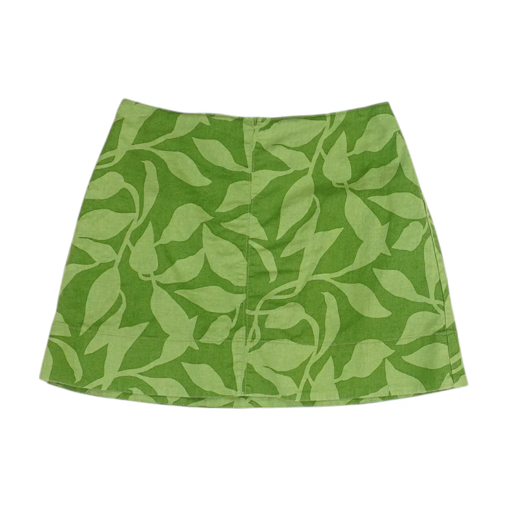 Green Floral Mini Skirt