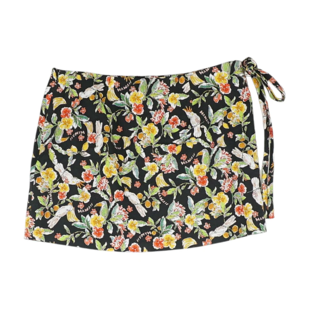 Black Floral Mini Skirt - Image 2