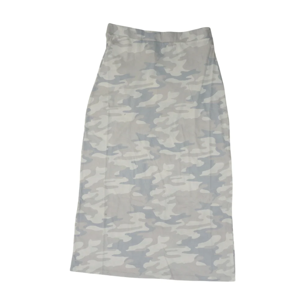 White Camo Midi Skirt