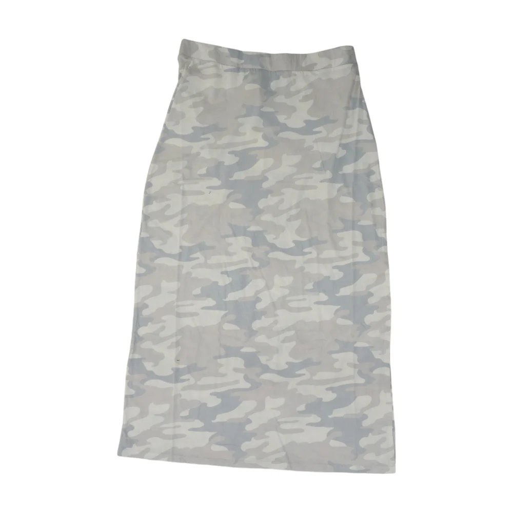 White Camo Midi Skirt