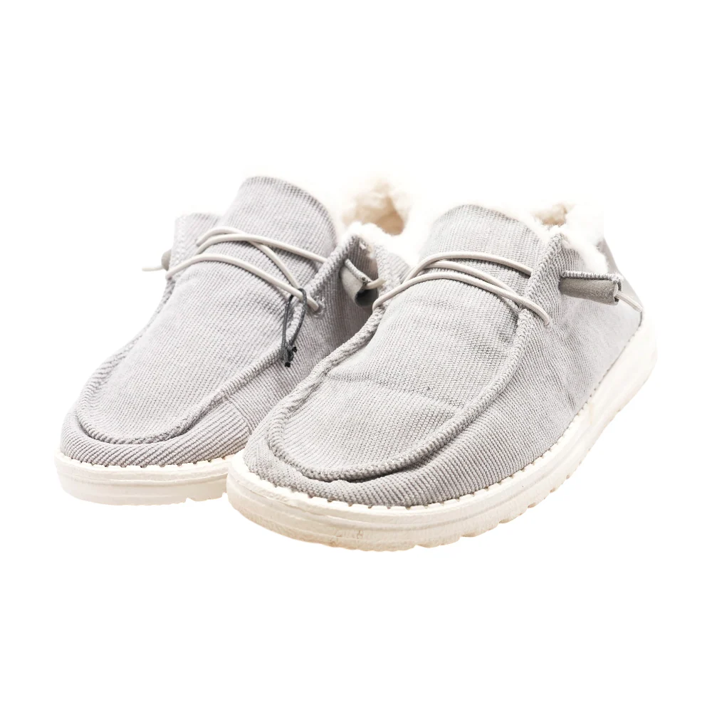 Gray Slip-On Flats