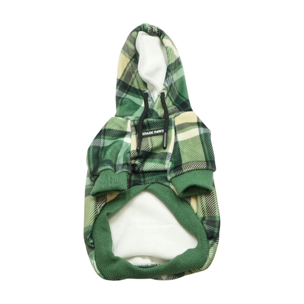 Green Plaid Dog Hoodie - Image 2