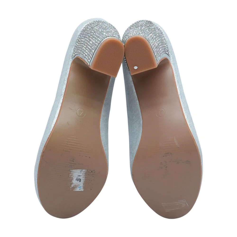 Spark Studded Silver Flats - Image 3