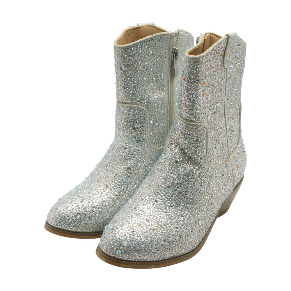 Sparkly Cowgirl Silver Boots - Image 2