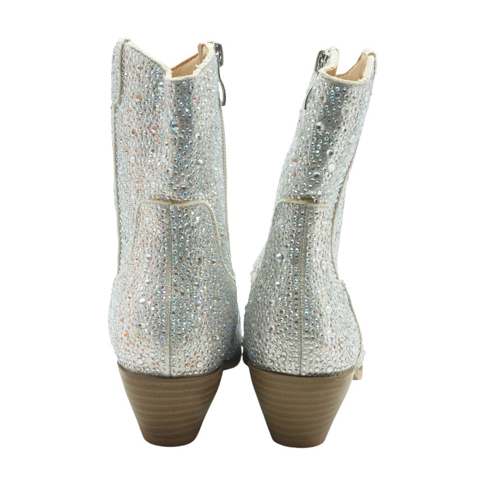 Sparkly Cowgirl Silver Boots - Image 3