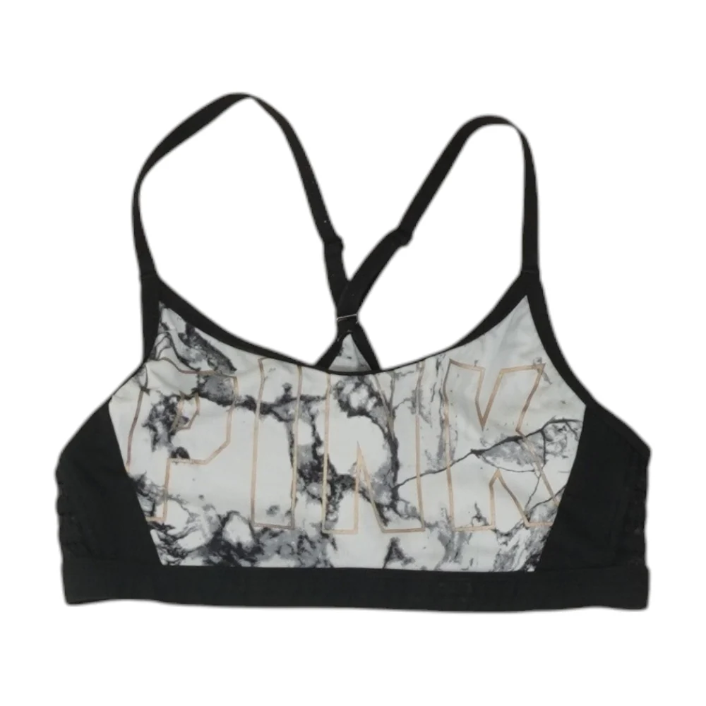 Black Abstract Sports Bra