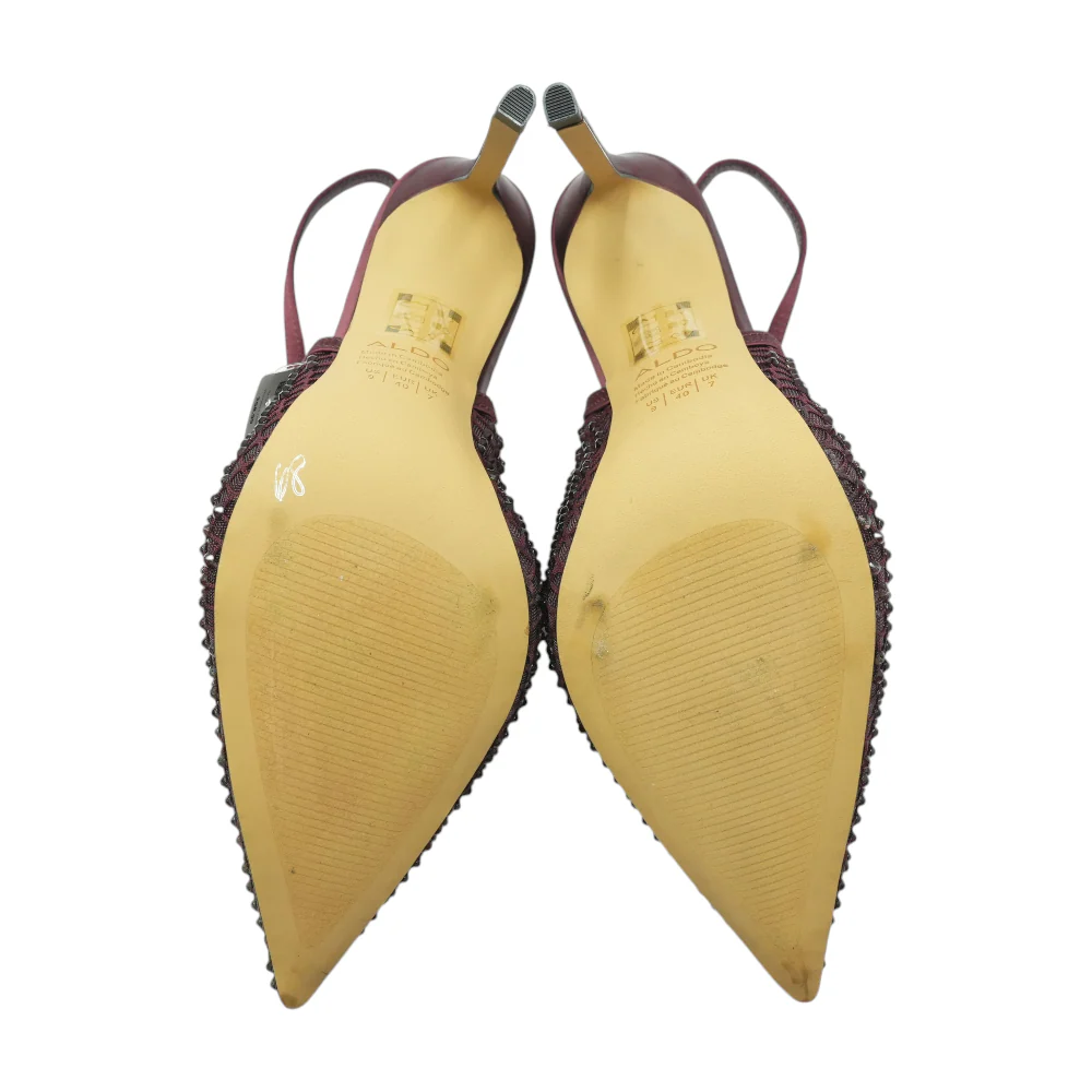 Burgundy Stiletto Heels - Image 3