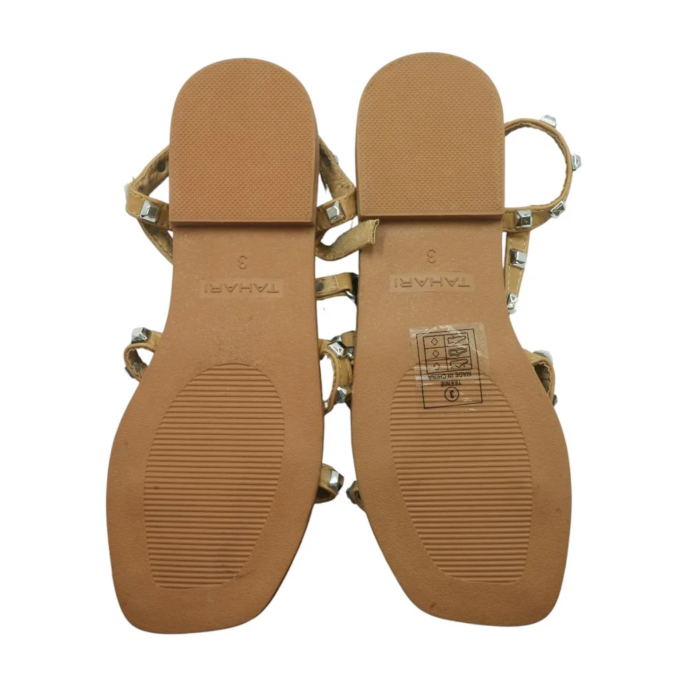 Studded Tan Sandals - Image 3
