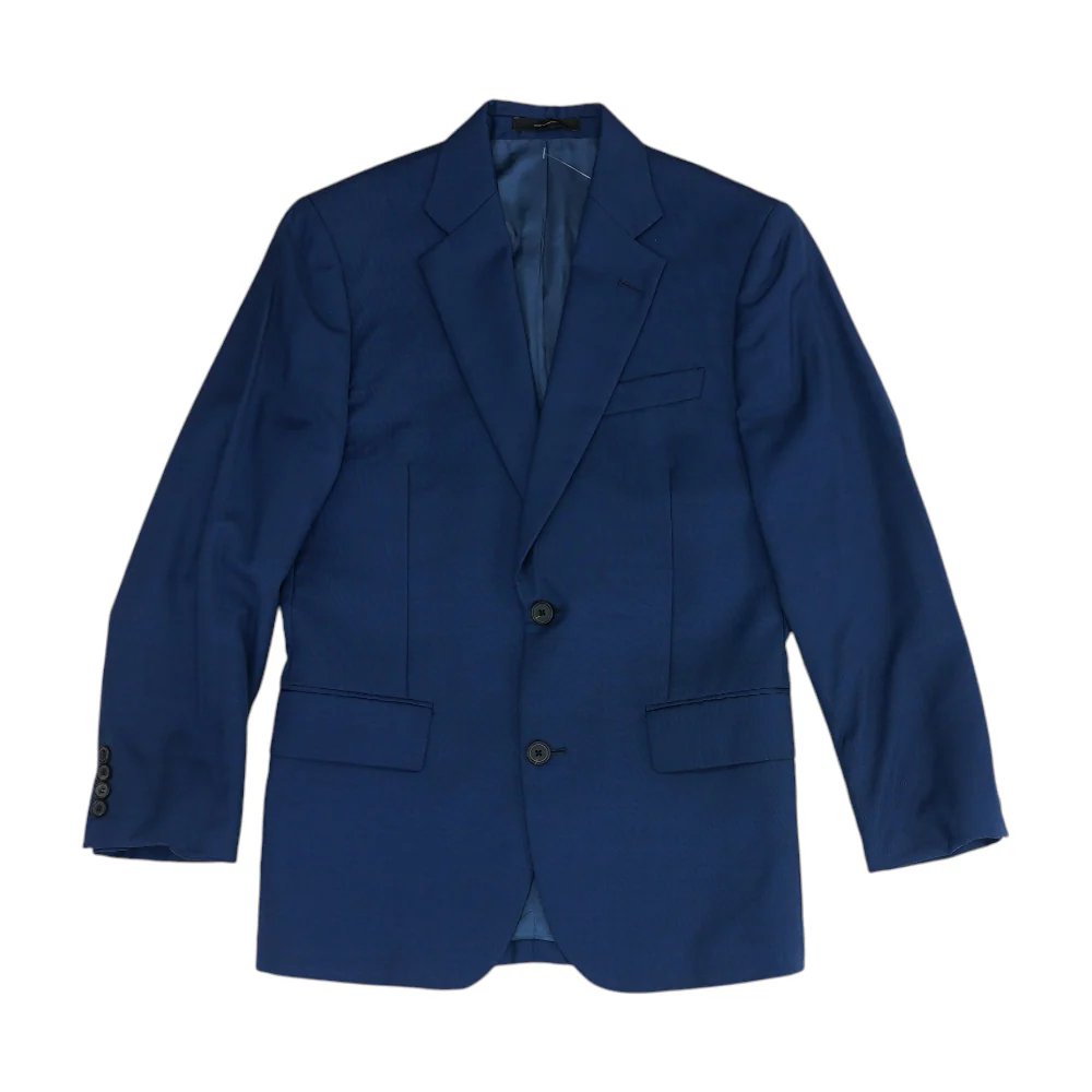 Navy 100% Wool Solid Suit Jacket