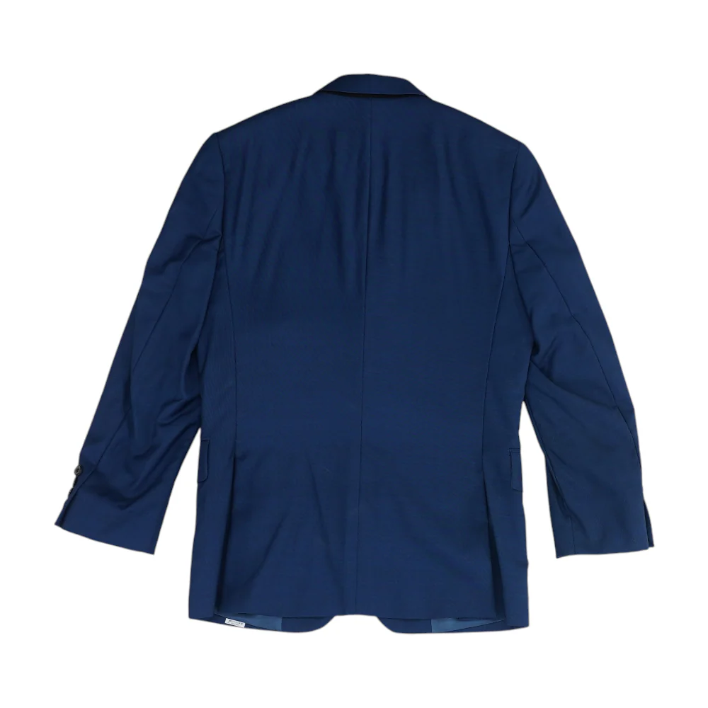 Navy 100% Wool Solid Suit Jacket - Image 2