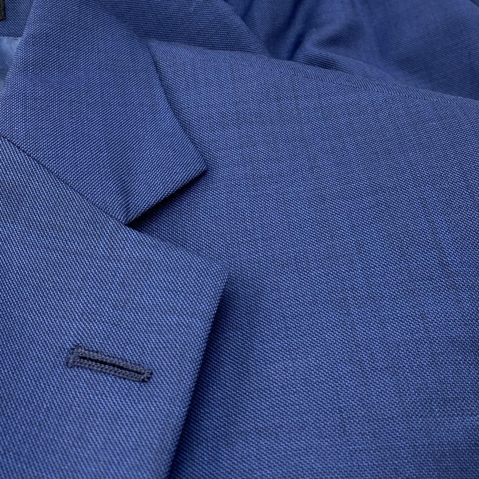 Navy 100% Wool Solid Suit Jacket - Image 3