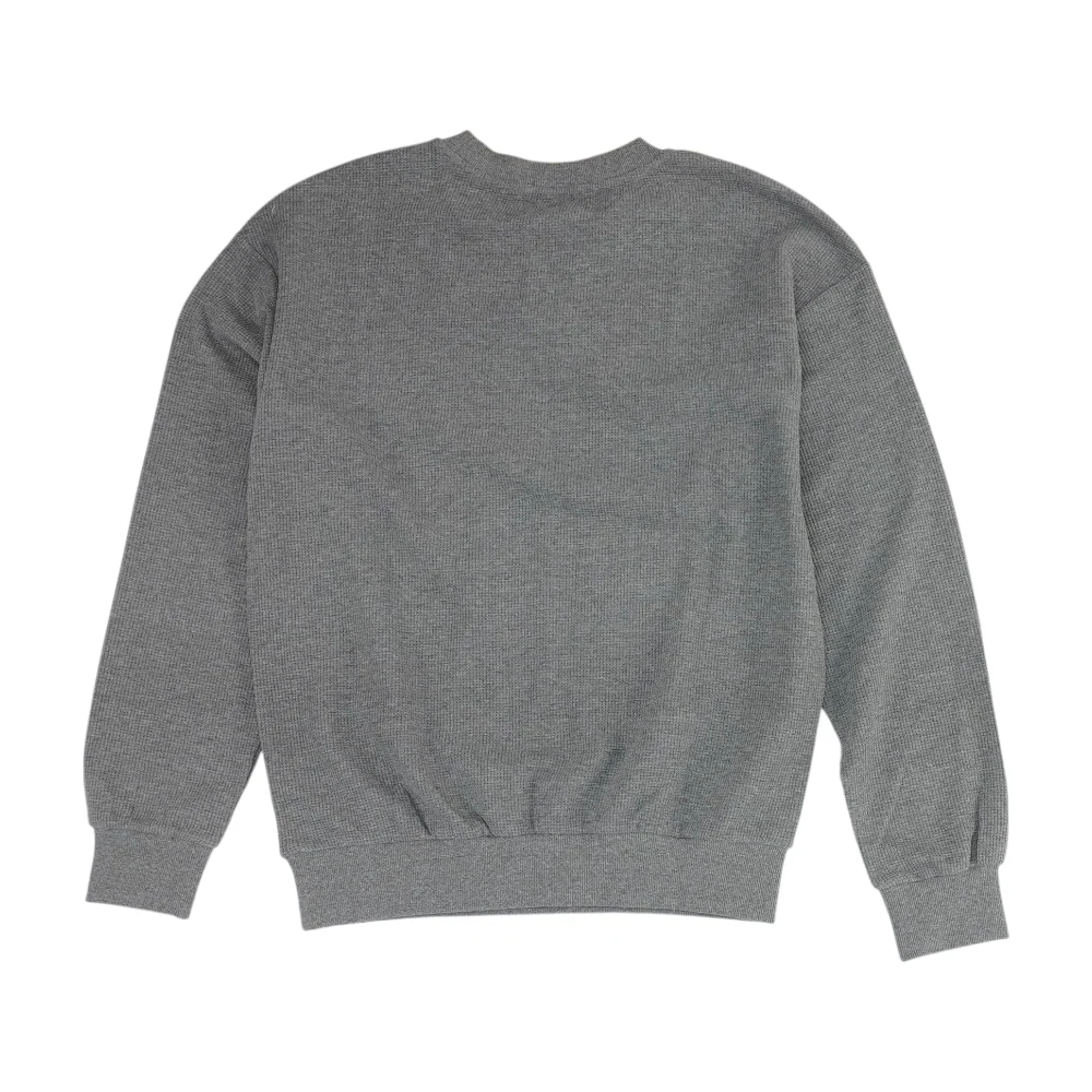 Gray Solid Sweatshirt Pullover - Image 2