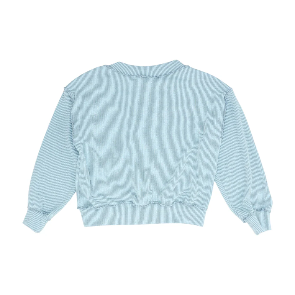 Blue Solid Sweatshirt Pullover - Image 2