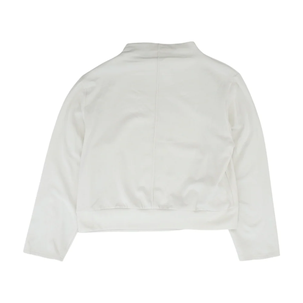 White Solid Sweatshirt Pullover - Image 2