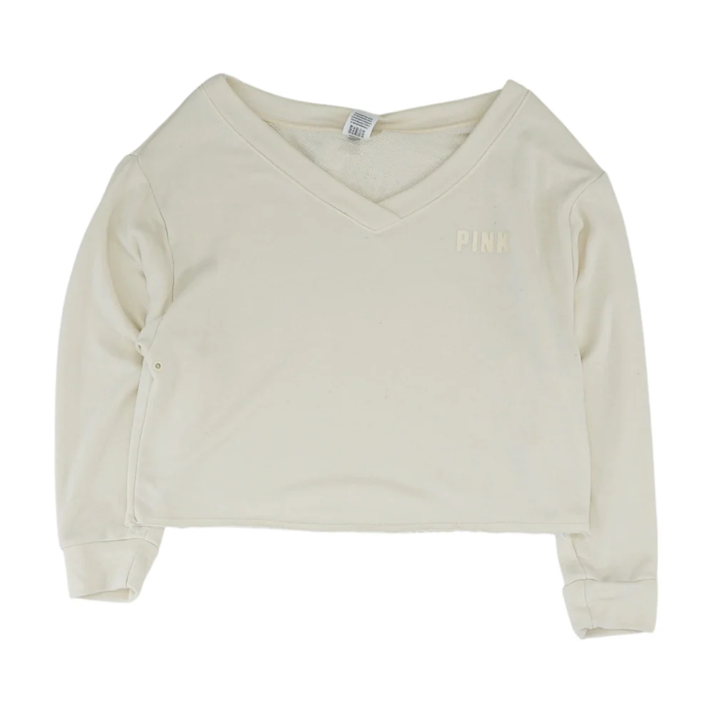 Cream Solid Sweatshirt Pullover