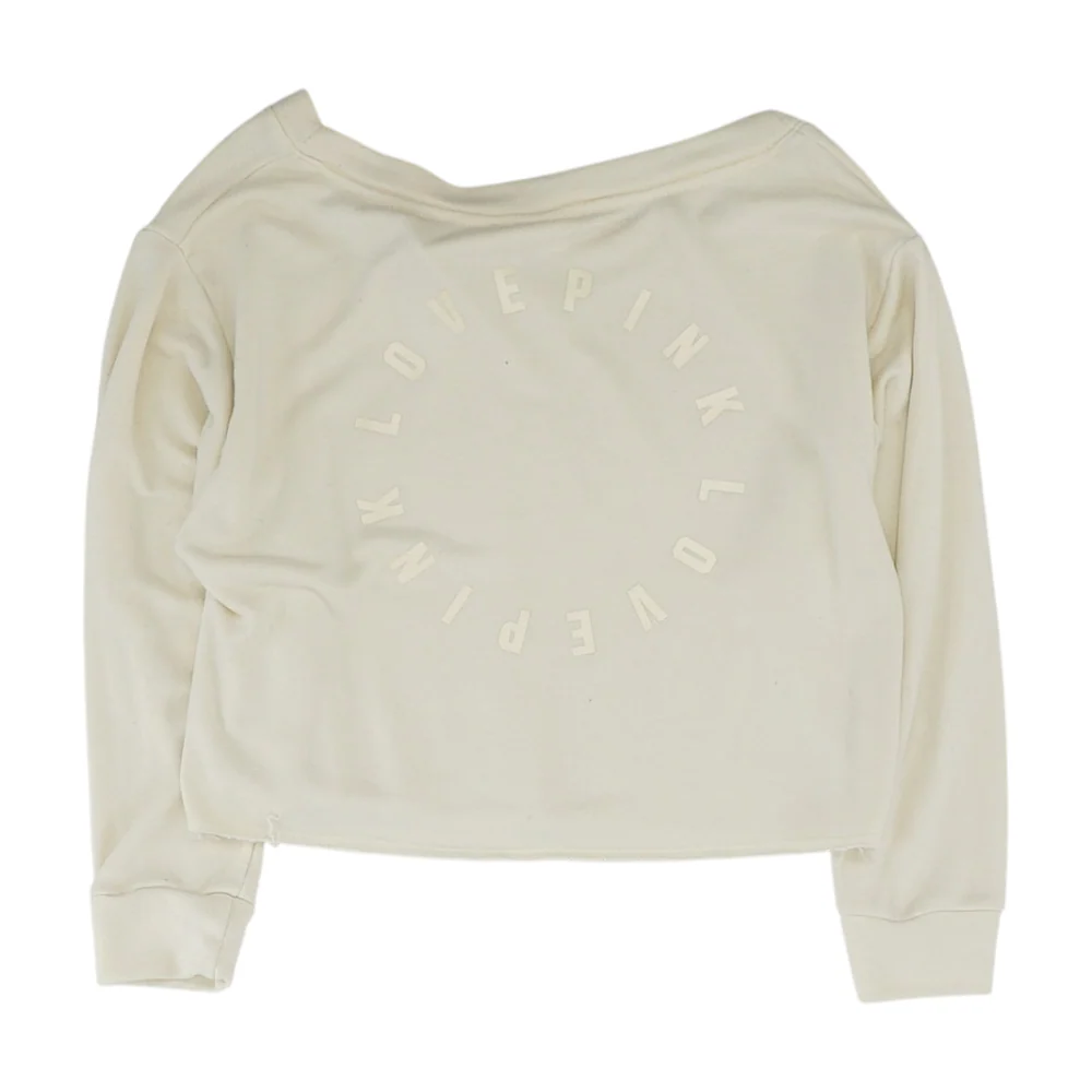 Cream Solid Sweatshirt Pullover - Image 2