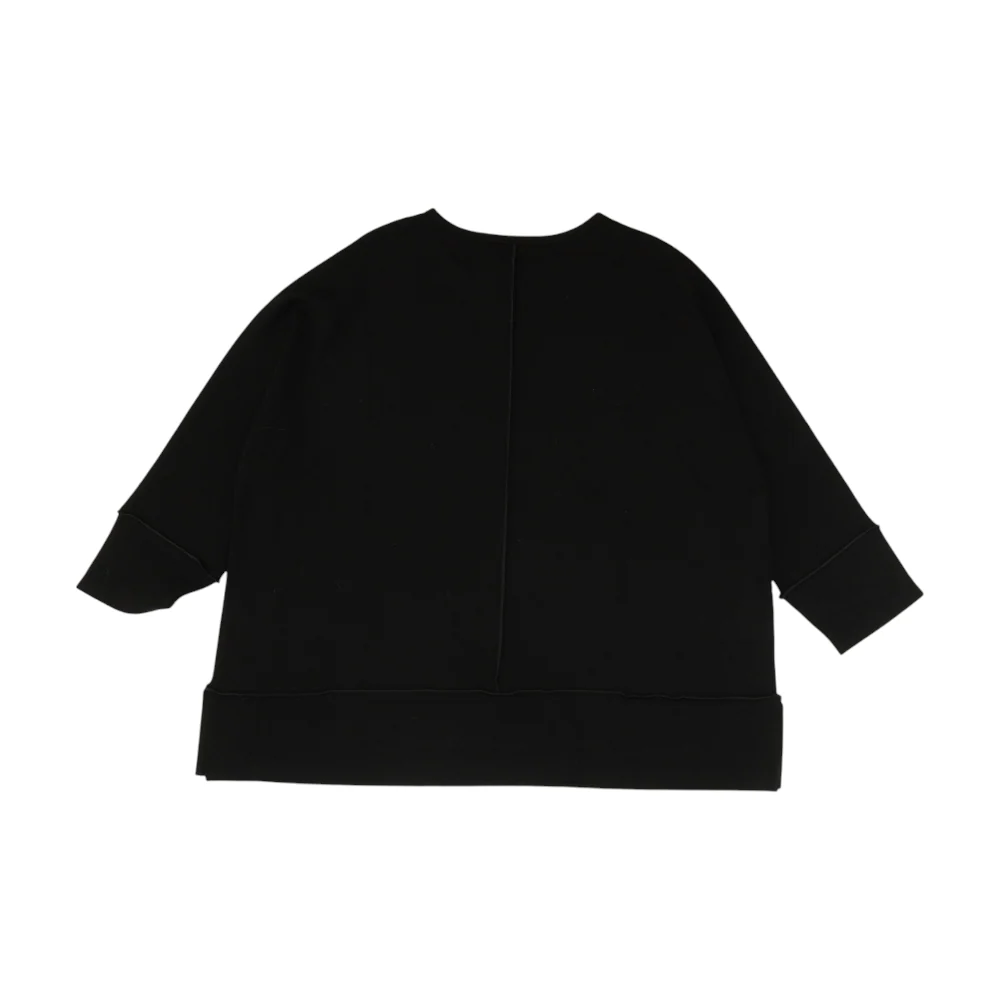 Black Solid Sweatshirt Pullover - Image 2