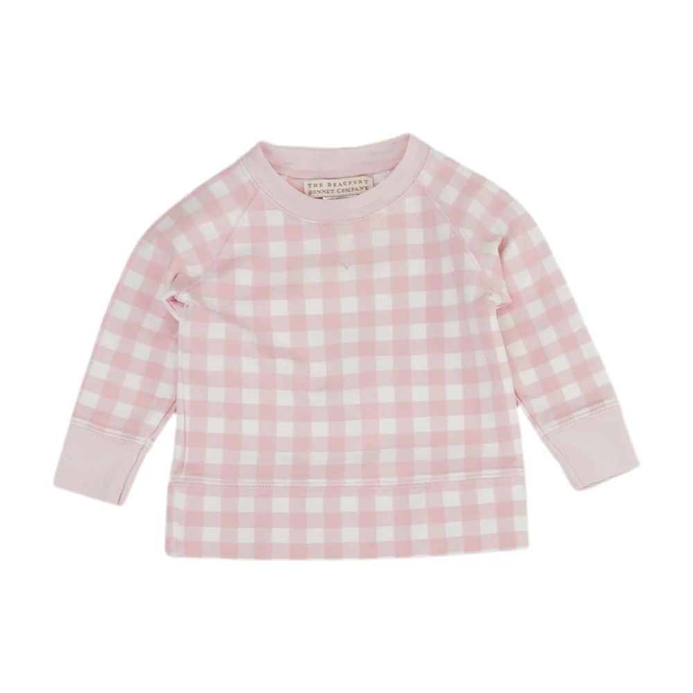 Pink Check Sweatshirt Pullover