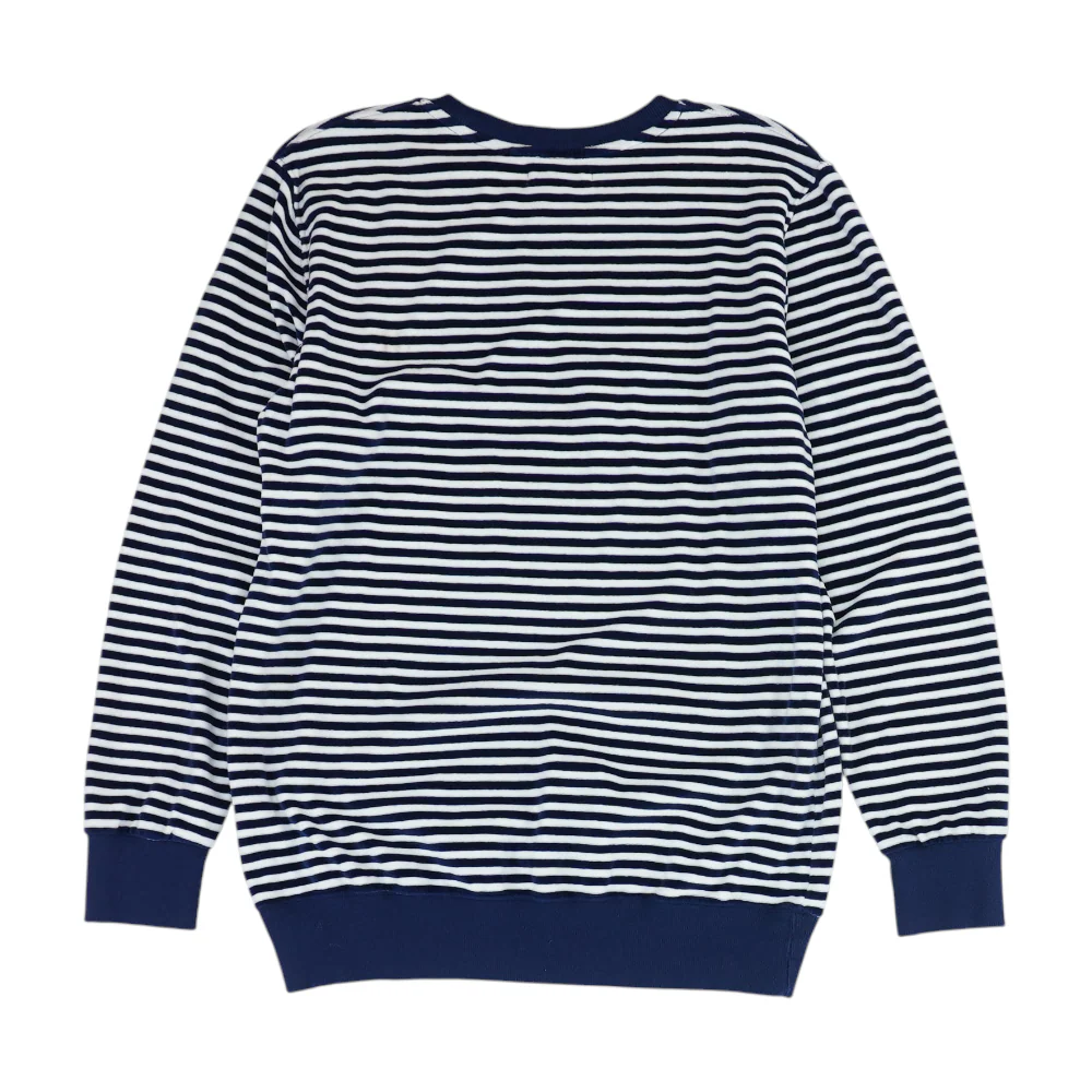 Navy Striped Sweatshirt Pullover - Image 2
