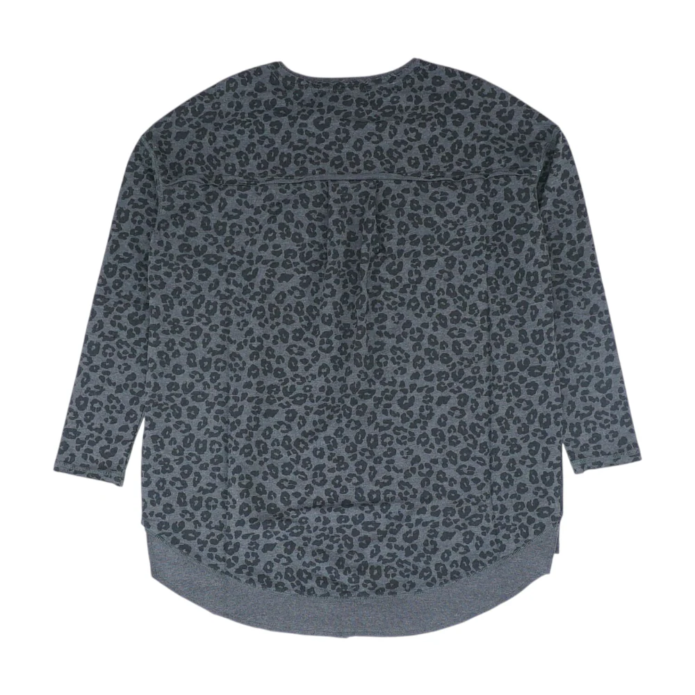 Gray Animal Print Sweatshirt Pullover - Image 2
