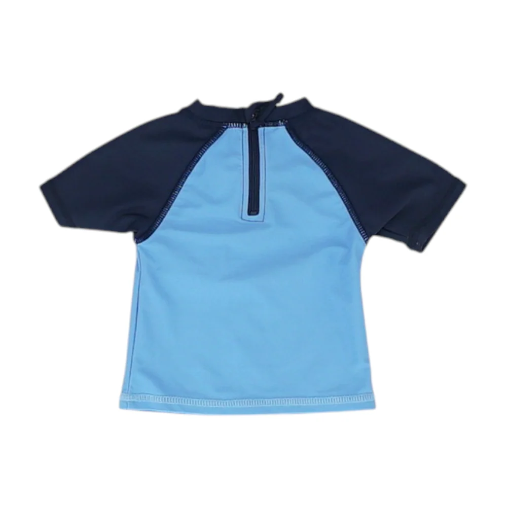 Blue Color Block Swim Top - Image 2